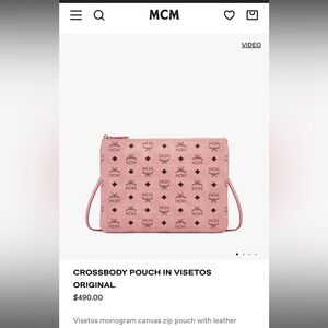 MCM Pink Crossbody Bag with Monogram Design
